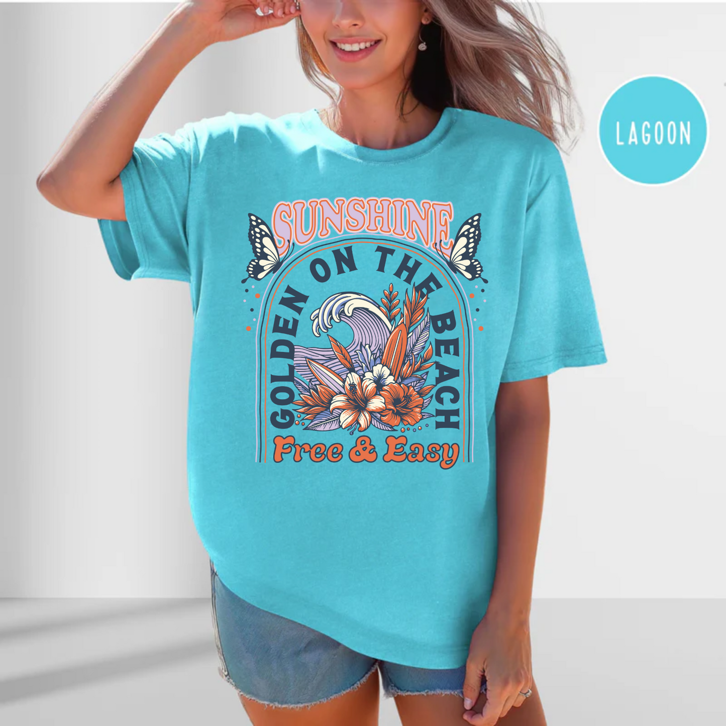 Sunshine Golden On The Beach, Free & Easy T-shirt, Shirt