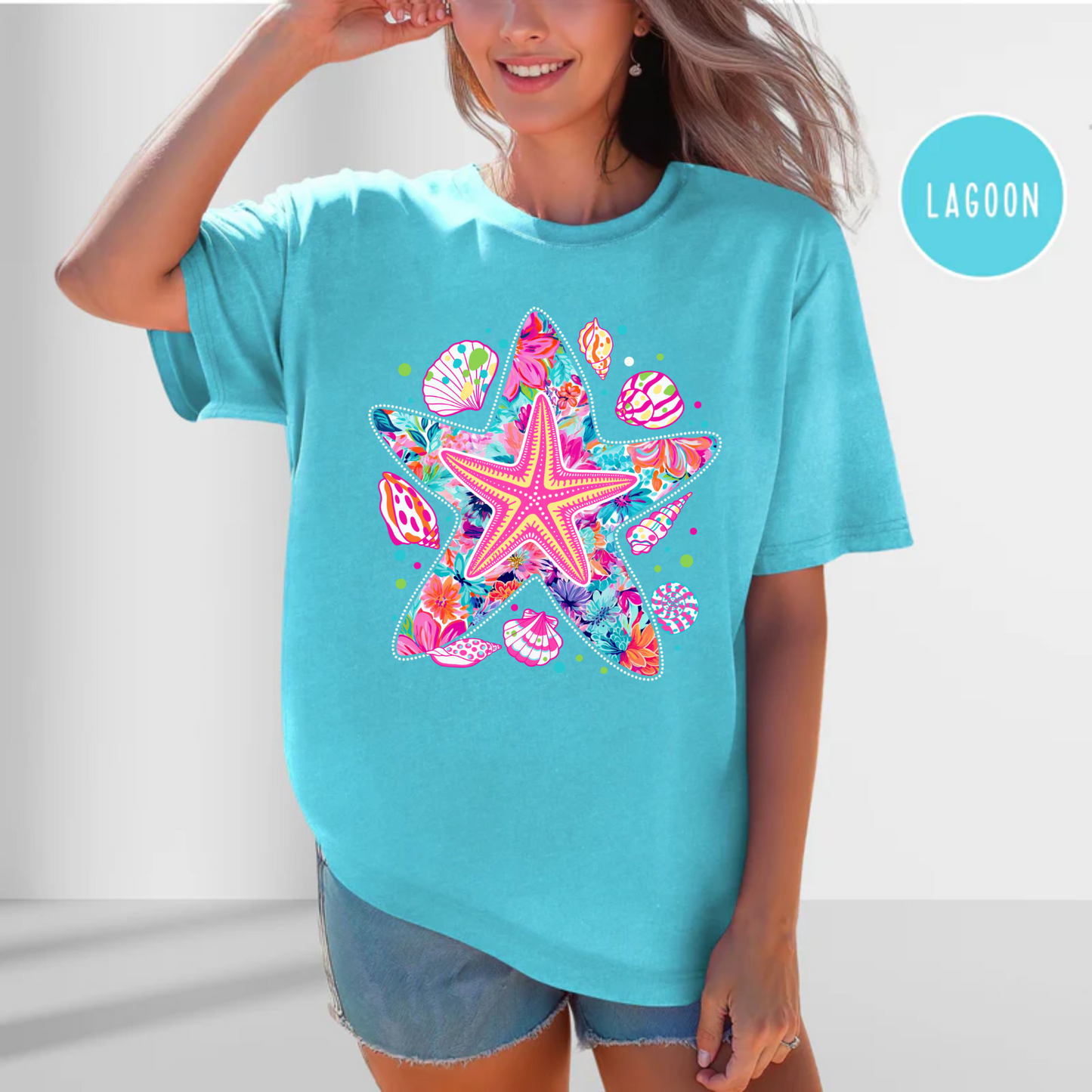 Starfish Tee, Summer Beach Shirt, Comfort Color Shirt