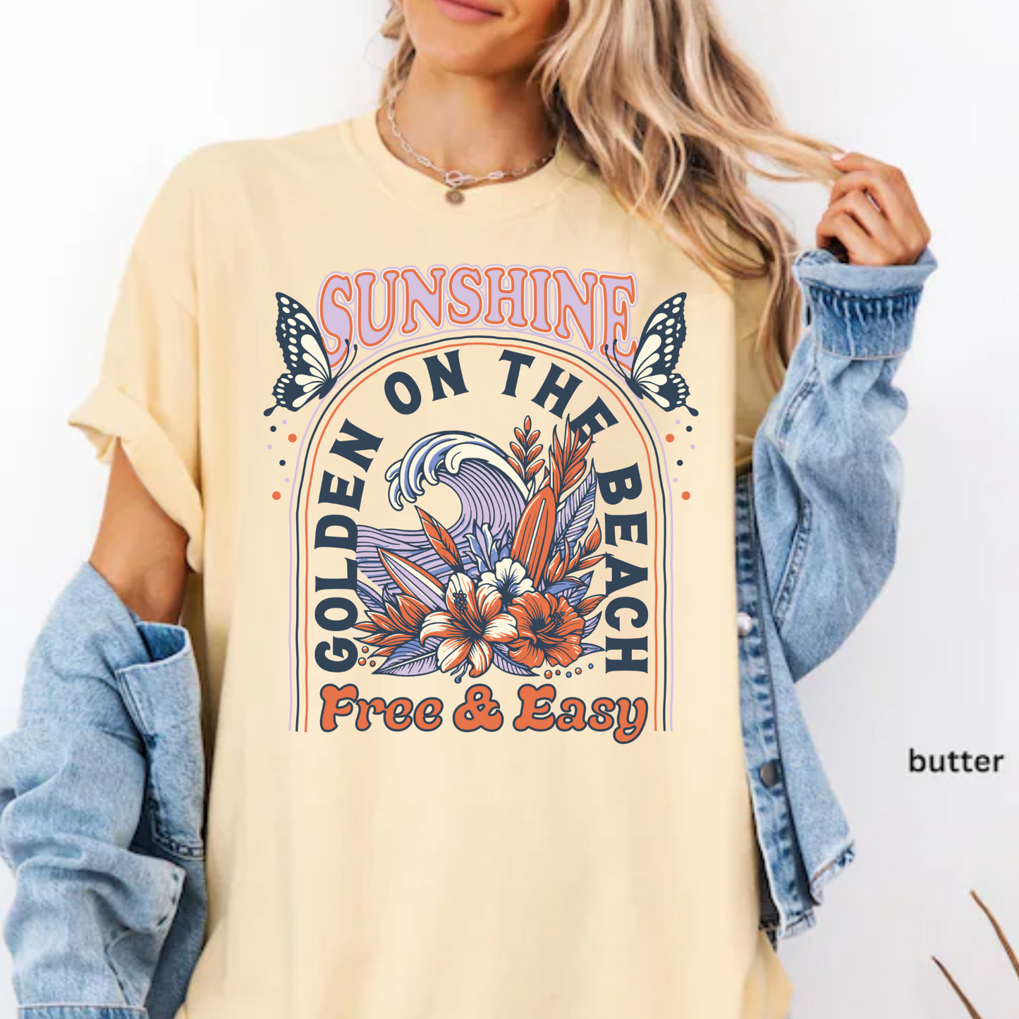 Sunshine Golden On The Beach, Free & Easy T-shirt, Shirt