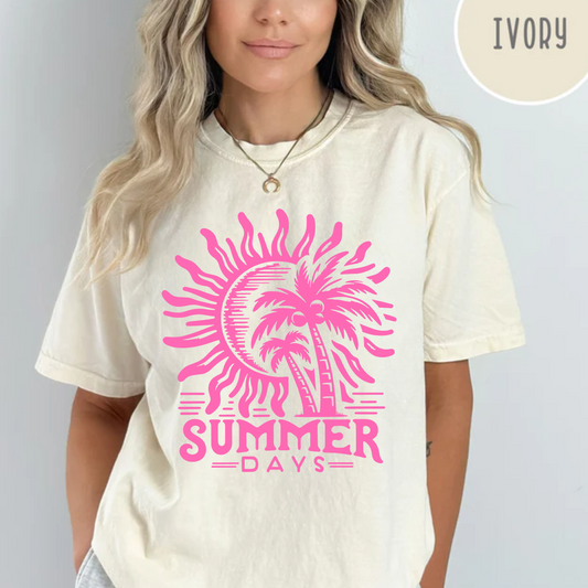 Summer Days Shirt, Summer Beach Vacation Ready, Comfort Color Tee