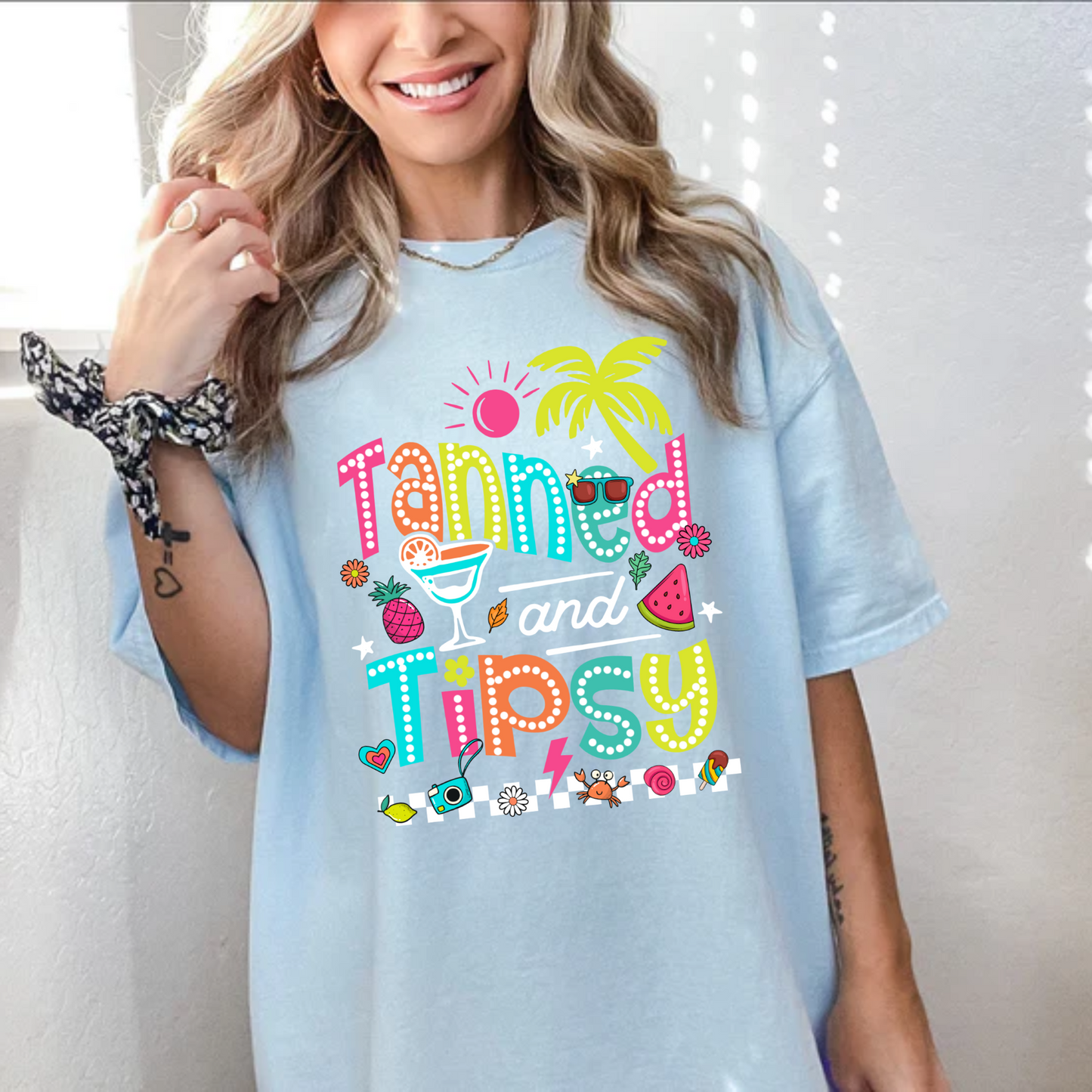 Tanned and Tipsy, Beach Summer Ready Comfort Color Shirt