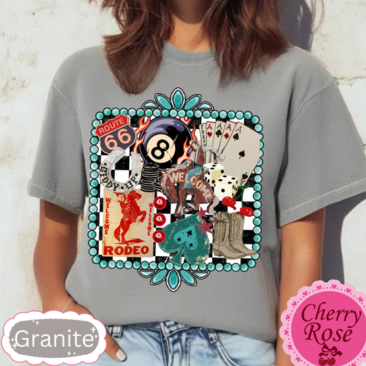 Turquoise Western Retro Collage