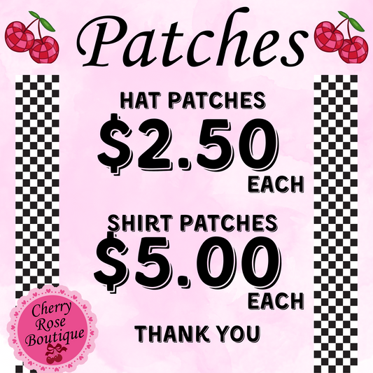 Patches- Iron on $2.50