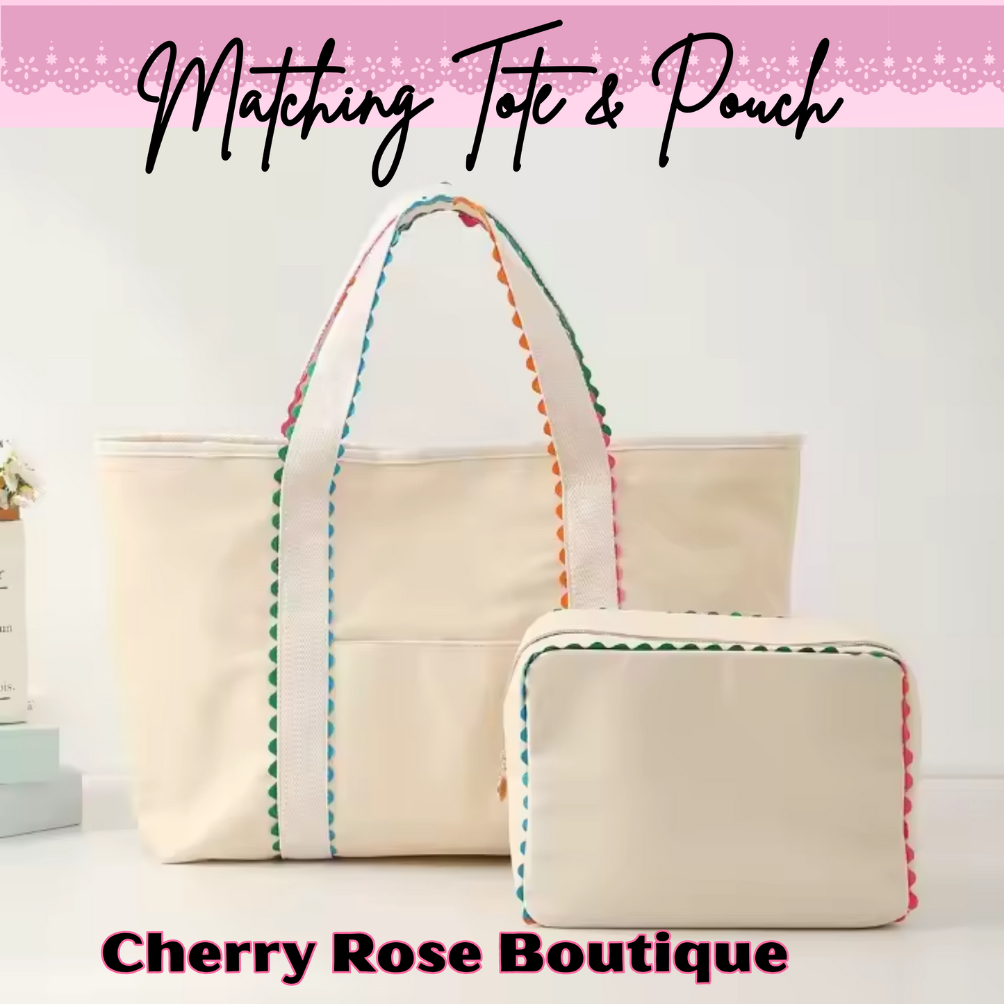 Matching Canvas Tote & Pouch