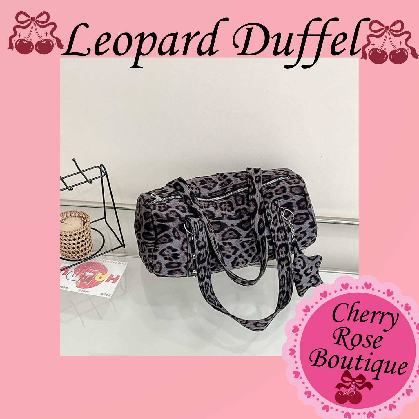 Camo and Leopard Duffel