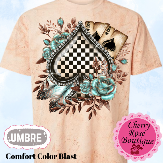 Western Retro Checkered Spade-Comfort Color Blast