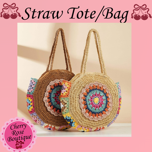 Straw Tote Bag, Beach Ready