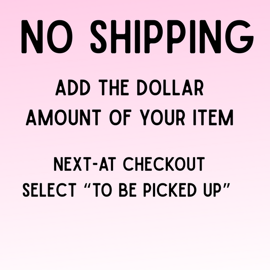 No Shipping- To be picked up